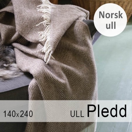 Naturpledd Lysbrun/Hvitt